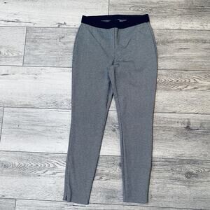 Talbots Pants Womens 8 Black White Houndstooth Pull On Ankle Slim Stretch Work